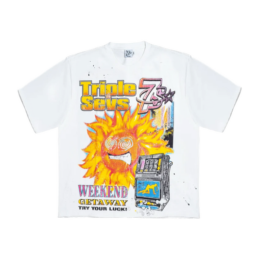TRIPLE SEVENS GETAWAY TEE - WHITE