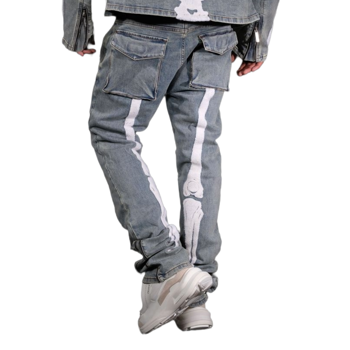 VICIOUS SKELETON FLARE JEAN / ZIPPER ON SIDES