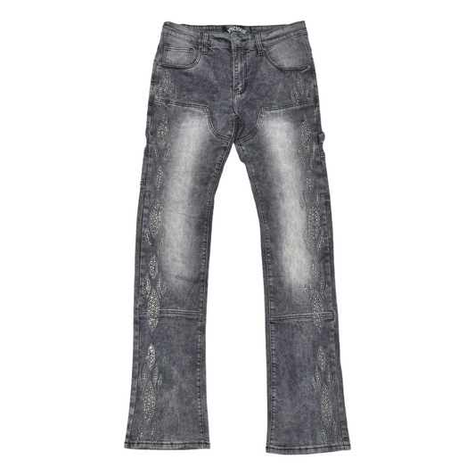 VICIOUS  CARPENTER FLARE DENIM W/ RHINSTONE DETAILS