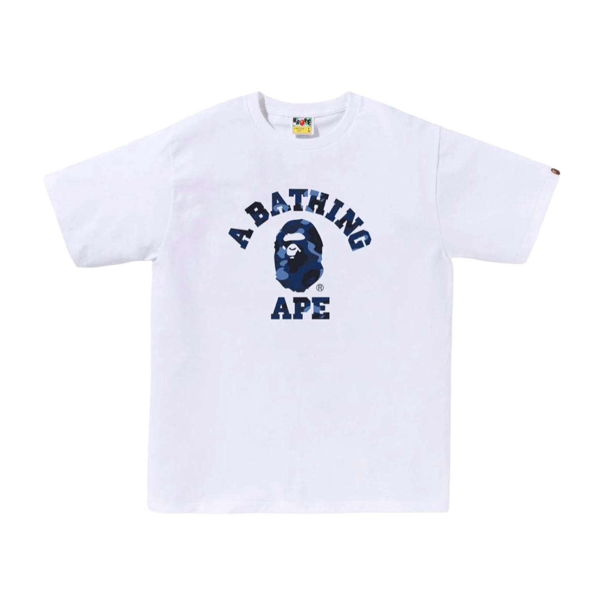 BAPE COLOR CAMO COLLEGE TEE - WHITE/NAVY