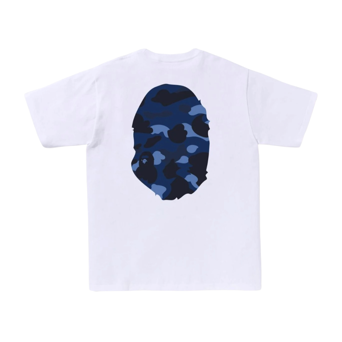 BAPE COLOR CAMO BIG APE HEAD TEE - WHITE/NAVY