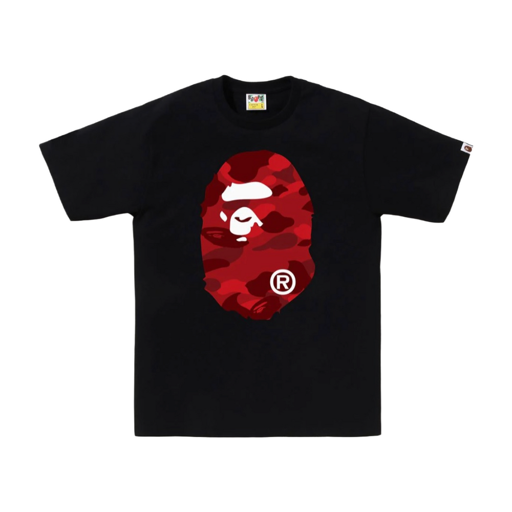 BAPE COLOR CAMO BIG APE HEAD TEE - BLACK/RED
