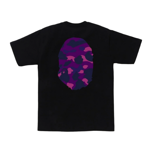 BAPE COLOR CAMO BIG APE HEAD TEE - BLACK/PURPLE