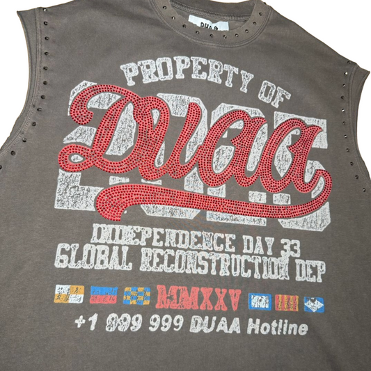 DUAA 'SAILS' CUT OFF TEE - GREY