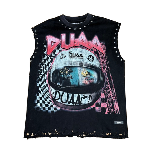 DUAA 'OWNER' CUT OFF TEE - BLACK