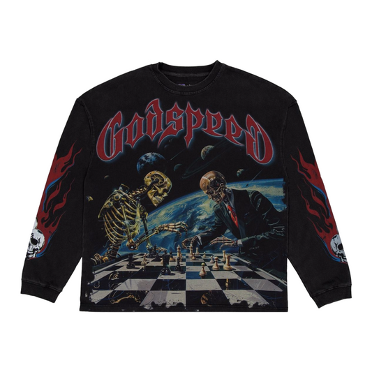 GODSPEED 'CHECKMATE' L/S TEE - BLACK WASH