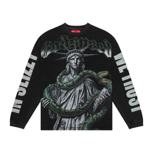 GODSPEED 'TOP 5 SLIZZY' L/S TEE - BLACK WASH
