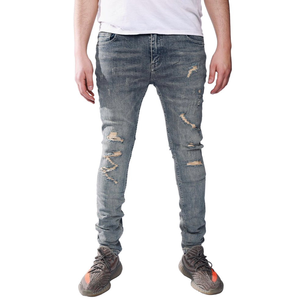 PD RIPPED DARK BLUE (PL012) DENIM