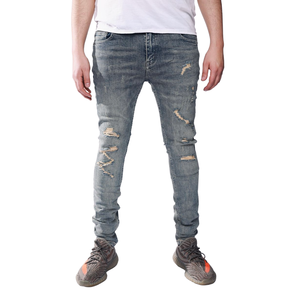 PD RIPPED DARK BLUE (PL012) DENIM