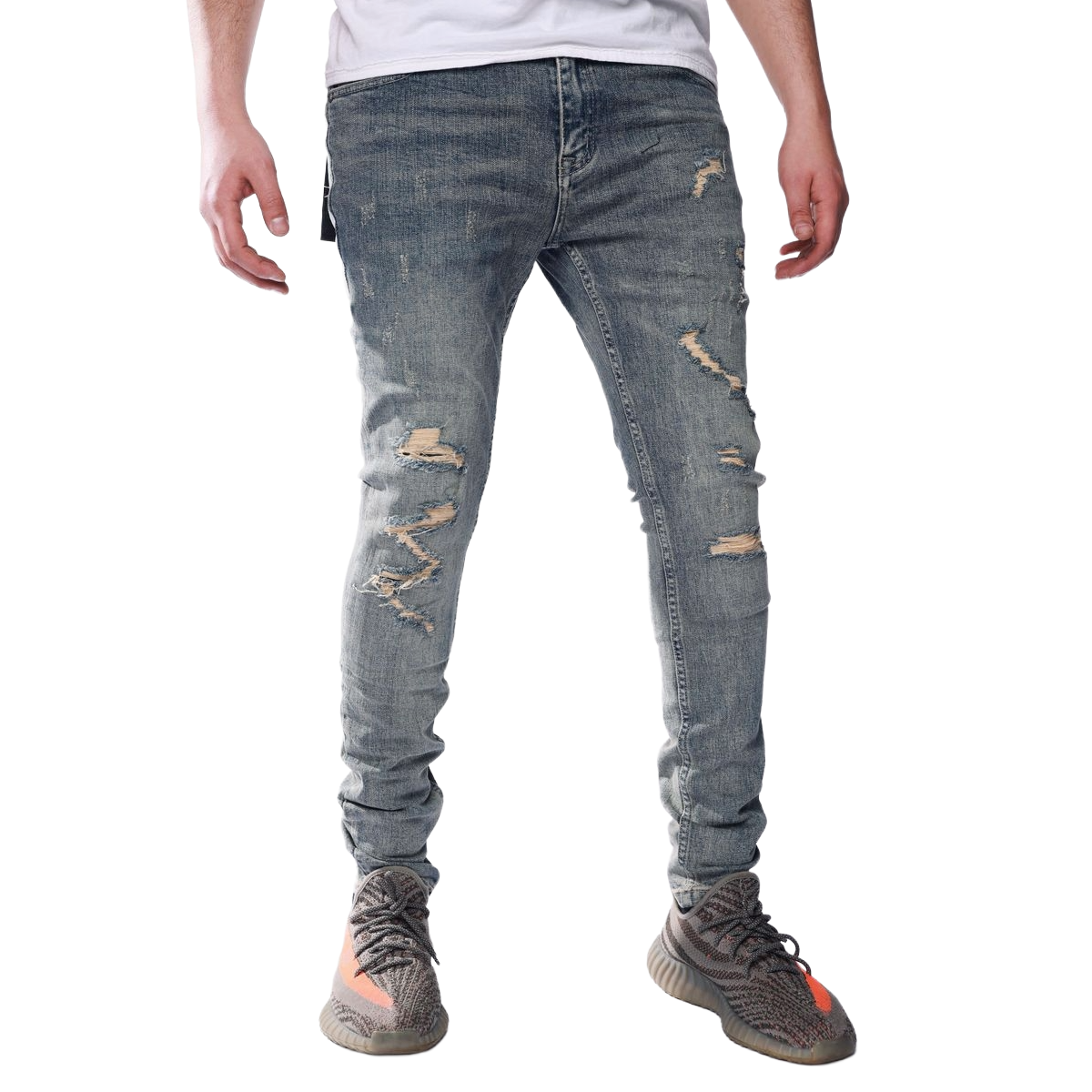 PD RIPPED DARK BLUE (PL012) DENIM