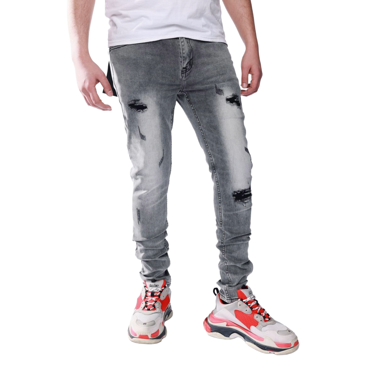 PD LT. GREY BLK (PL002) DENIM