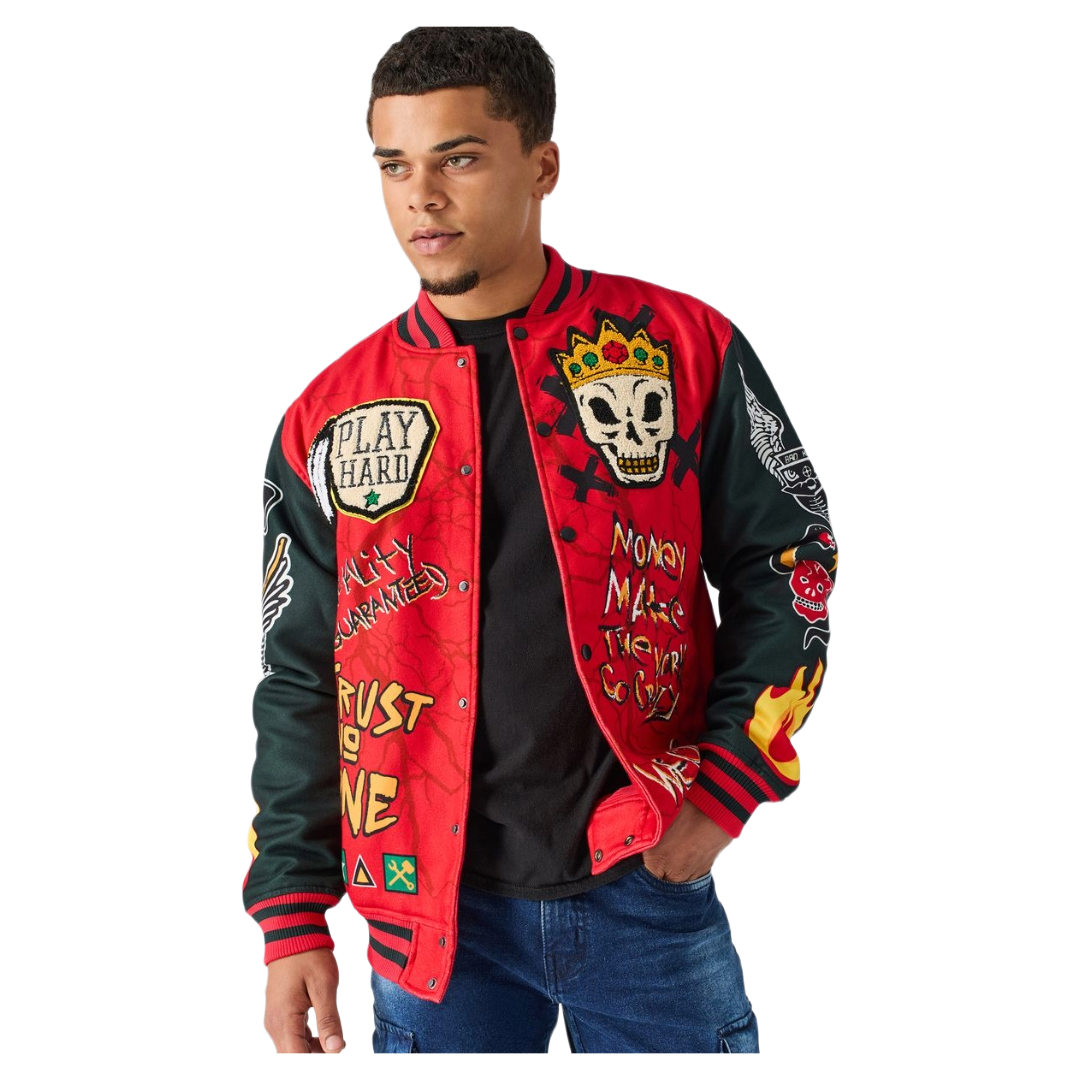 REASON WORK HARD VARSITY JACKET (RER5-009)