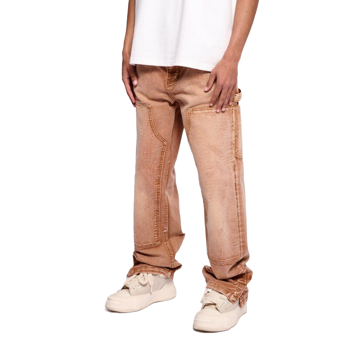 VALABASAS HOUND STRAIGHT JEANS BROWN WASHED