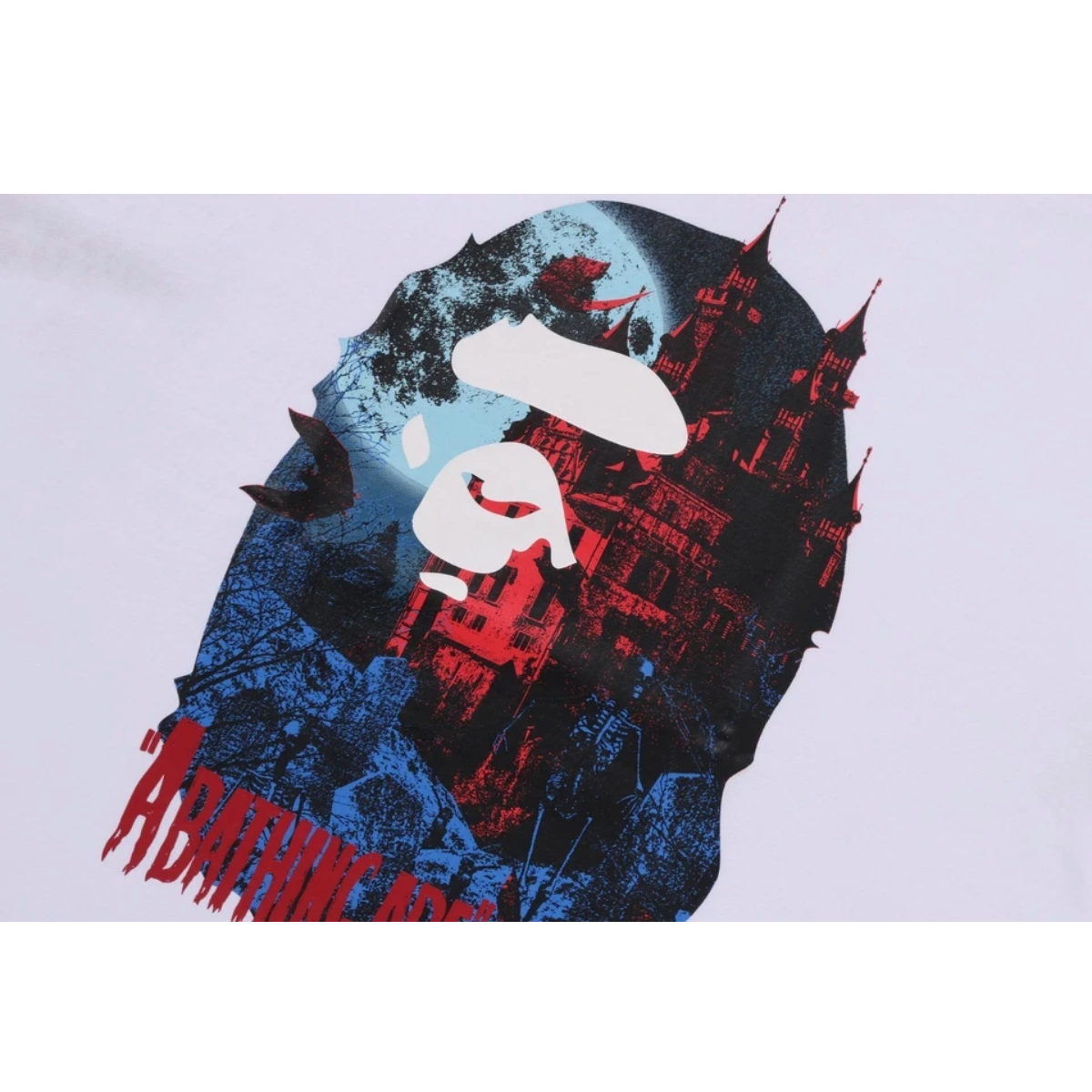BAPE VAMPIRE CASTLE APE HEAD TEE MENS WHITE