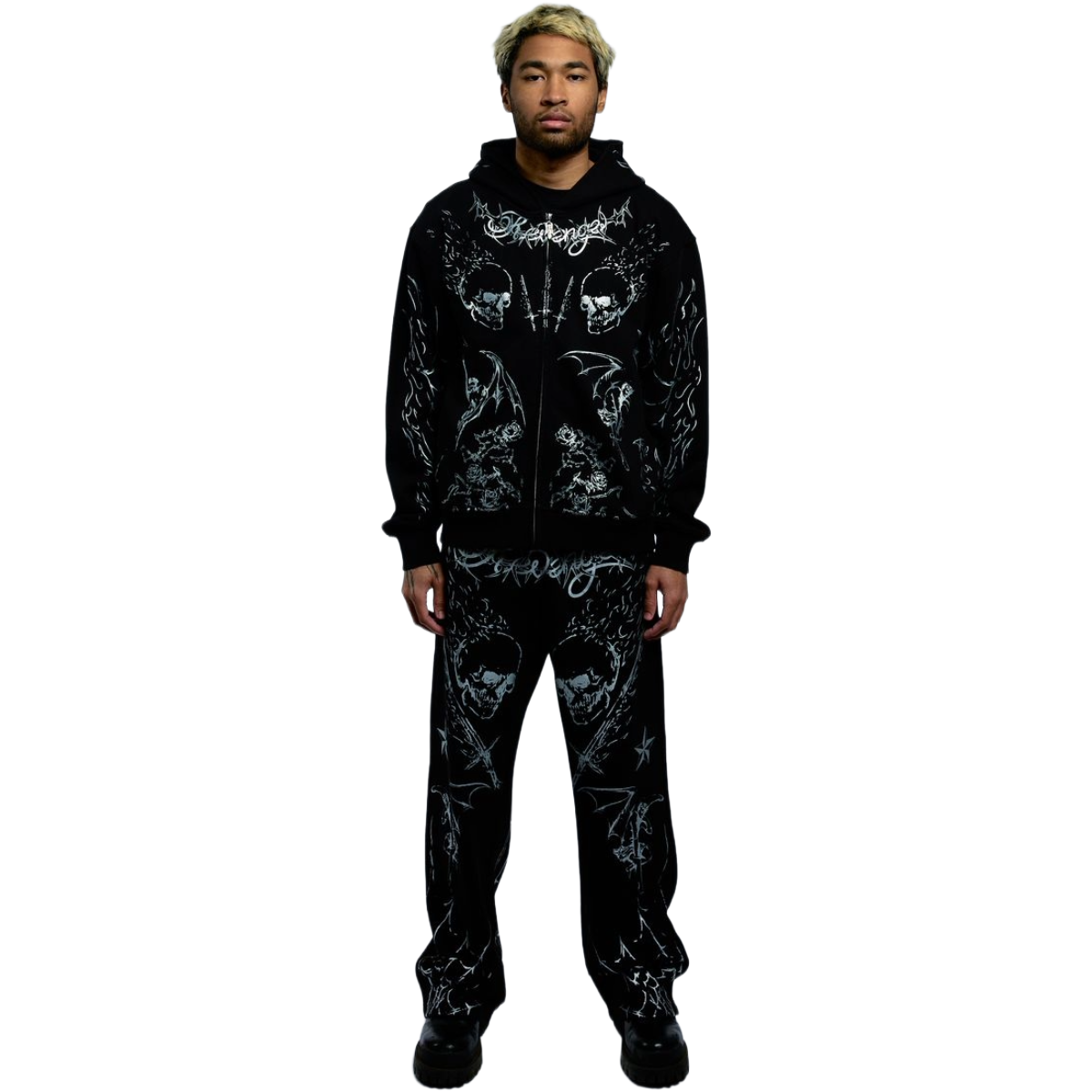 REVENGE TATTOO ZIP BLACK/SILVER
