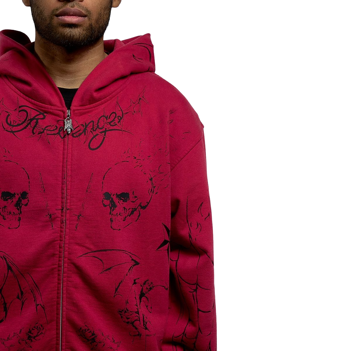 REVENGE TATTOO ZIP RED/BLACK