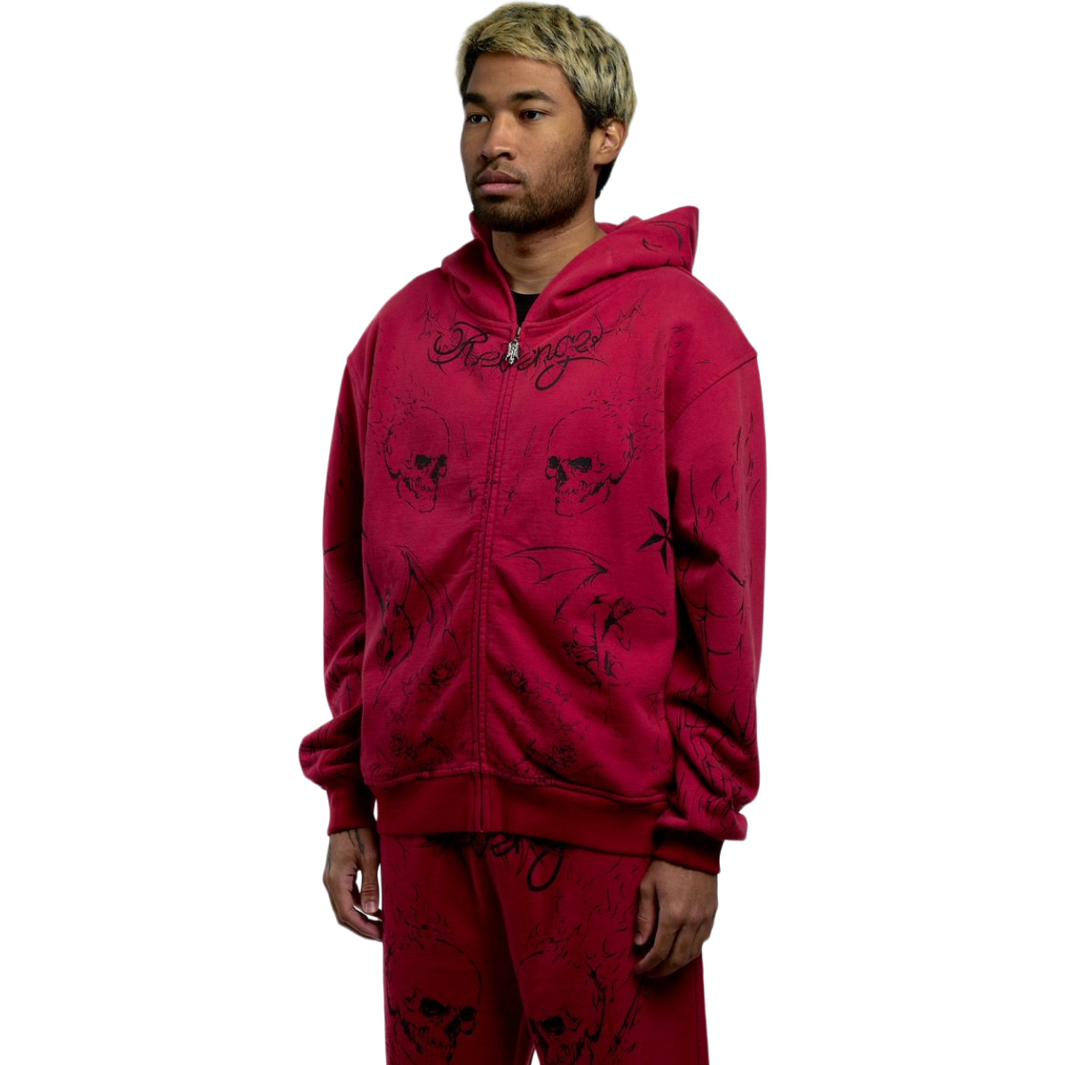REVENGE TATTOO ZIP RED/BLACK