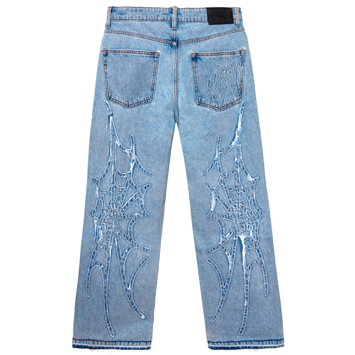 REVENGE SPIDER WEB DENIM PANT INDIGO