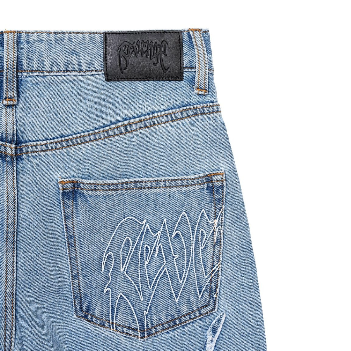 REVENGE SPIDER WEB DENIM PANT INDIGO