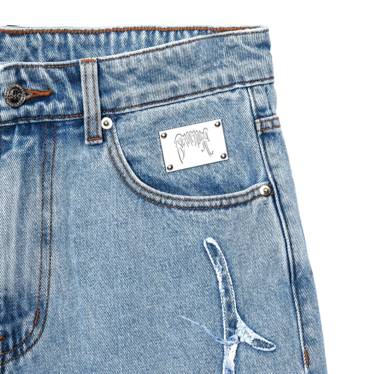 REVENGE SPIDER WEB DENIM PANT INDIGO