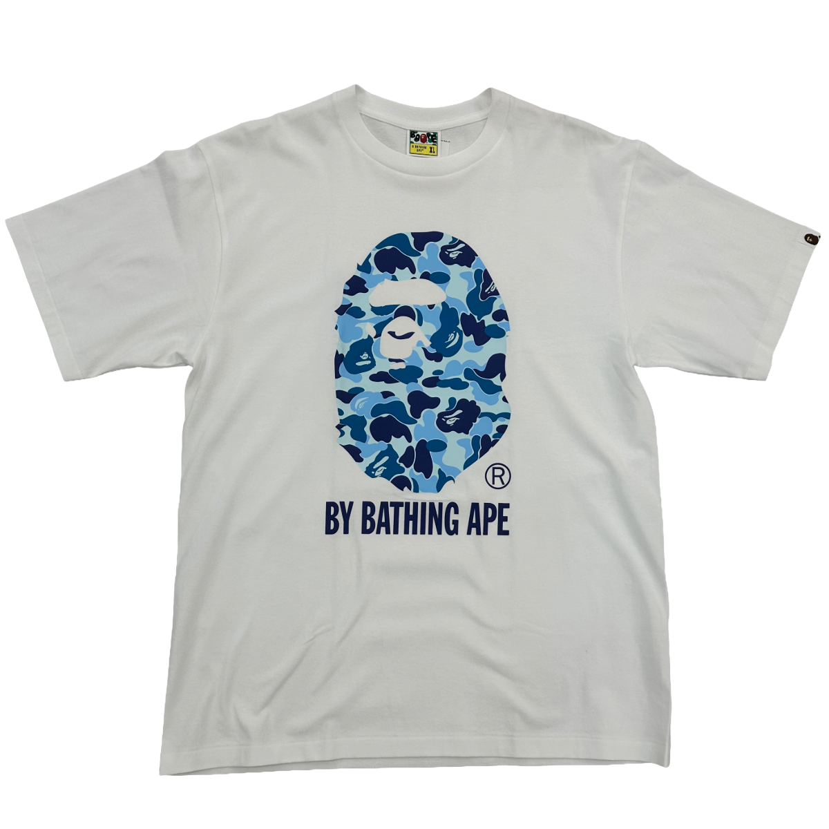 BAPE ABC CAMO BY BATHING TEE - WHITE/BLUE