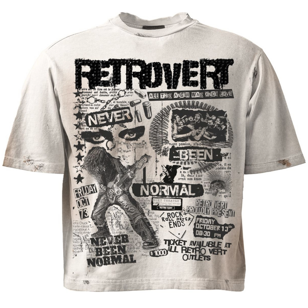 RETROVERT RHINESTONE NEVER BEEN NORMAL T-SHIRT