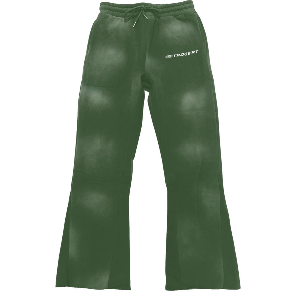 RETROVERT GREEN WASHED FLARES