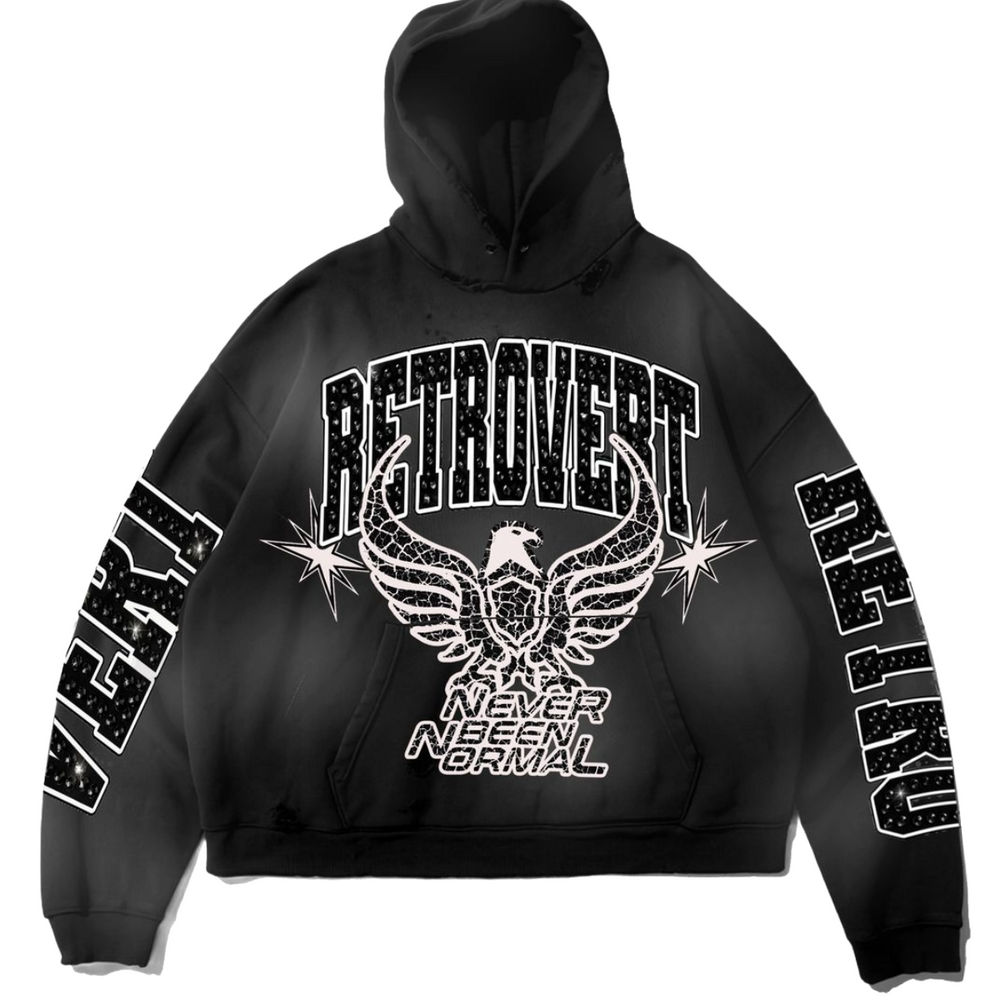 RETROVERT RHINESTONE NEVER BEEN NORMAL HOODIE
