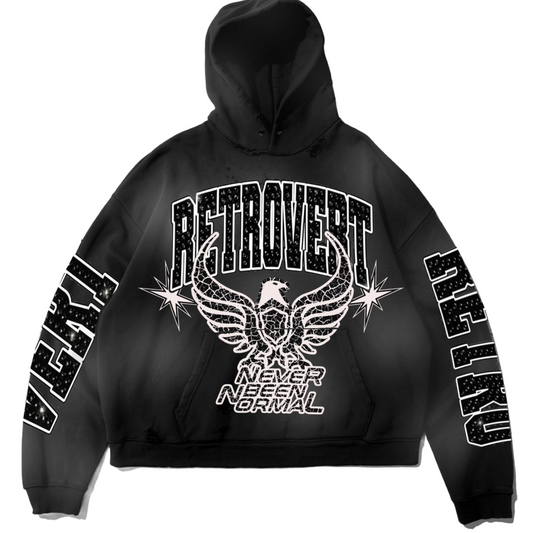 RETROVERT RHINESTONE NEVER BEEN NORMAL HOODIE