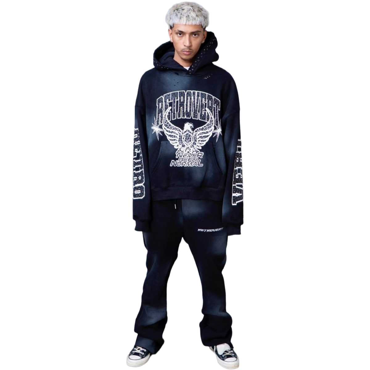 RETROVERT RHINESTONE NEVER BEEN NORMAL HOODIE
