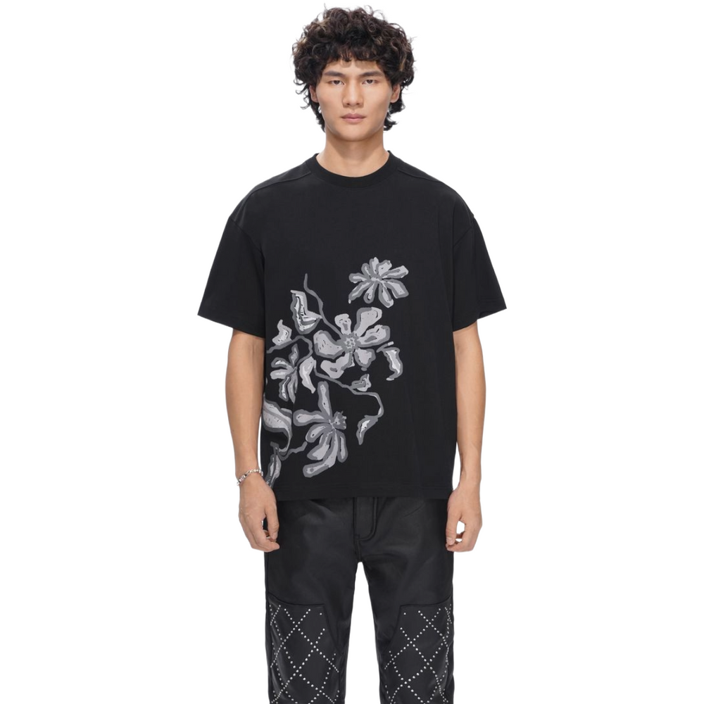 VALABASAS PLUCKED TEE - BLACK