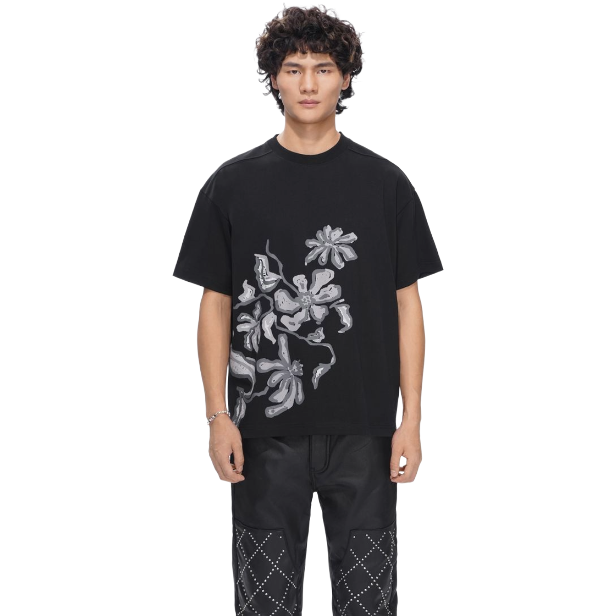 VALABASAS PLUCKED TEE - BLACK