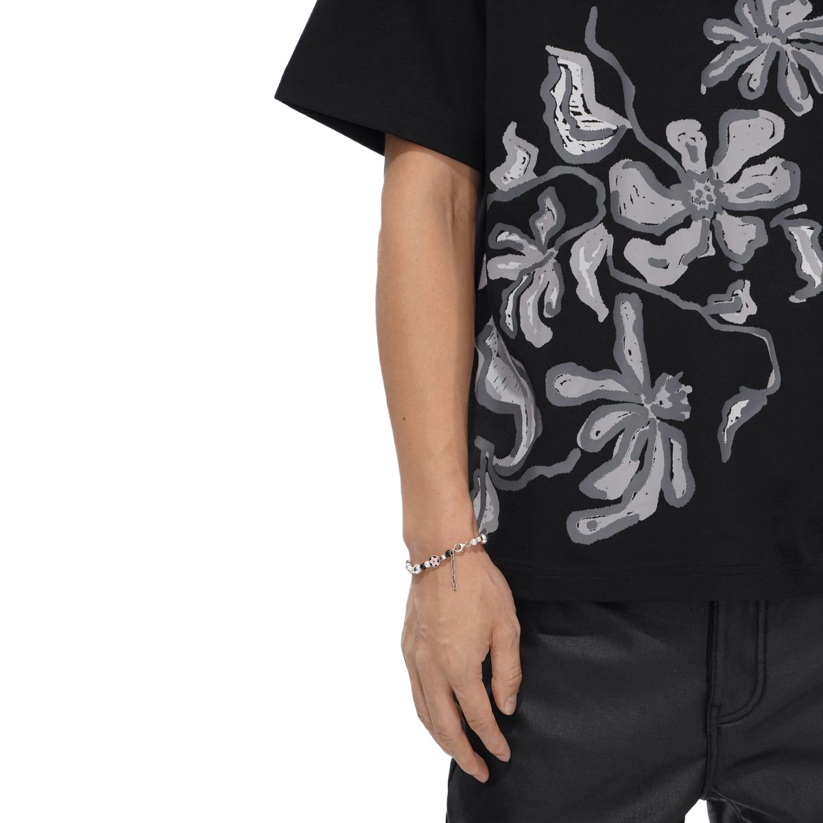 VALABASAS PLUCKED TEE - BLACK