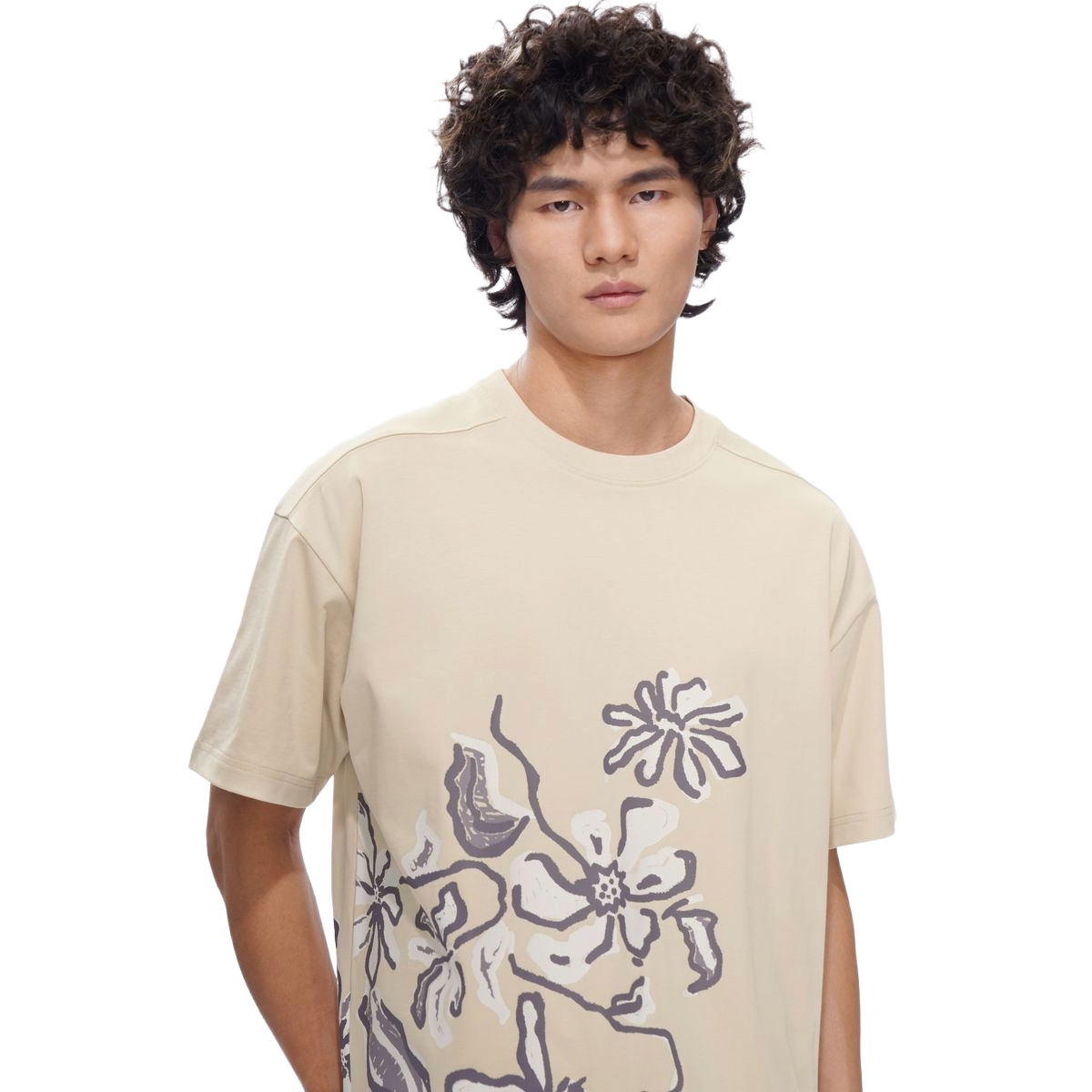 VALABASAS PLUCKED TEE - BEIGE