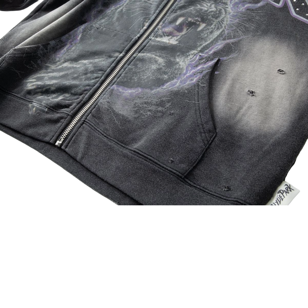 HP ELECTRIC PANTHER - THROW BACK - FULL ZIP HOODIE - BLACK