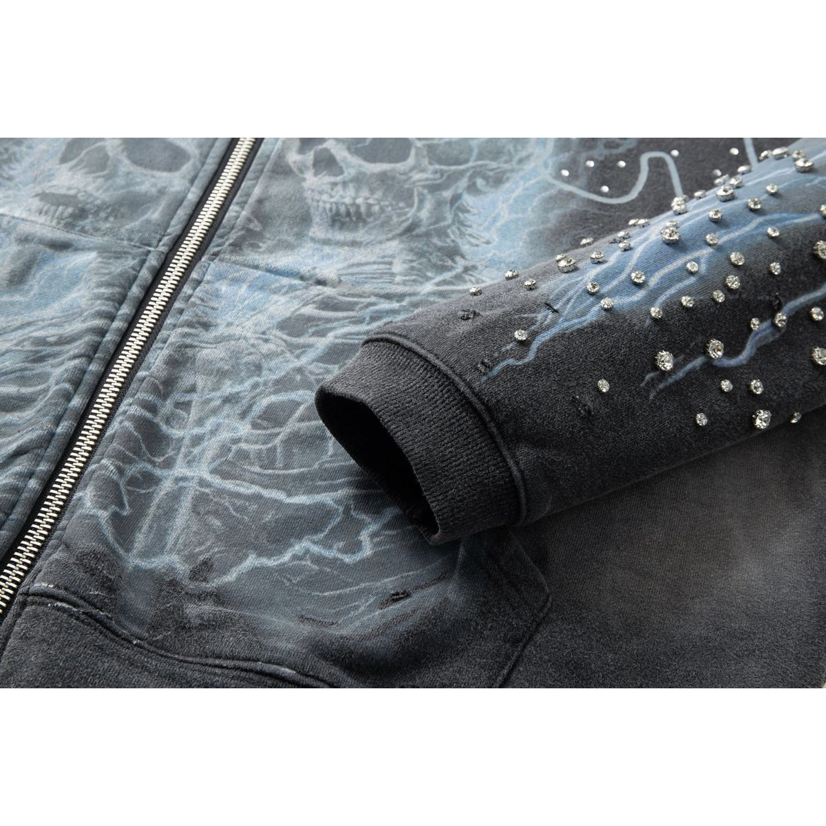 HP GRAYSKULL - THROW BACK - FULL ZIP HOODIE - BLACK