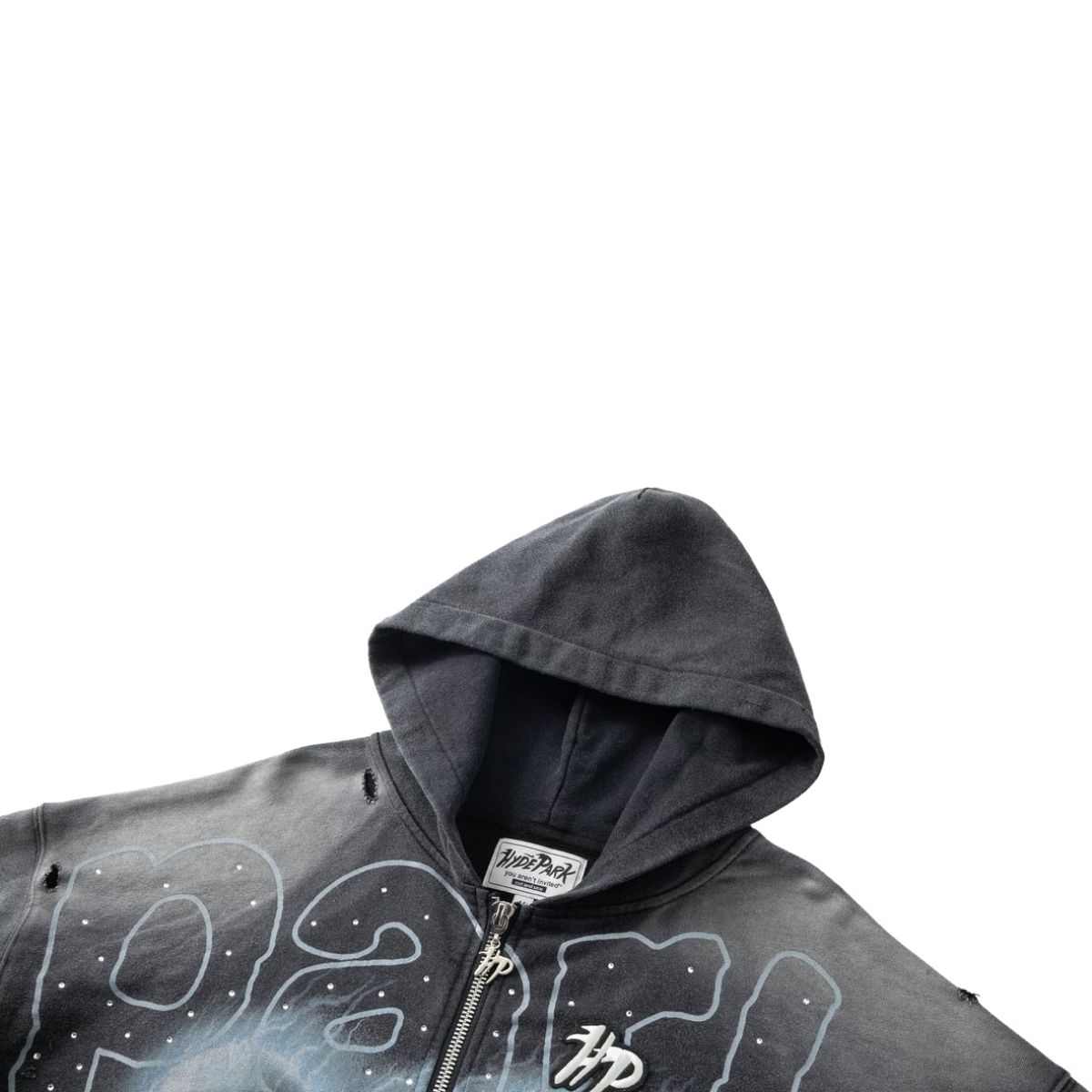 HP GRAYSKULL - THROW BACK - FULL ZIP HOODIE - BLACK