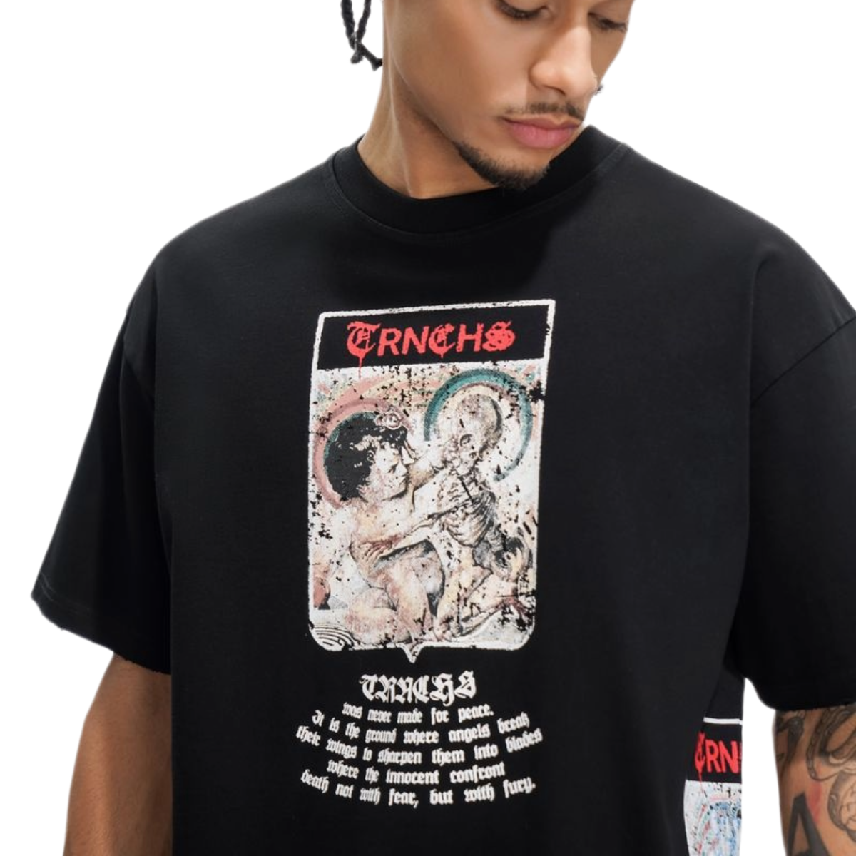 TRNCHS MILITANT GOTHIC BLACK TEE
