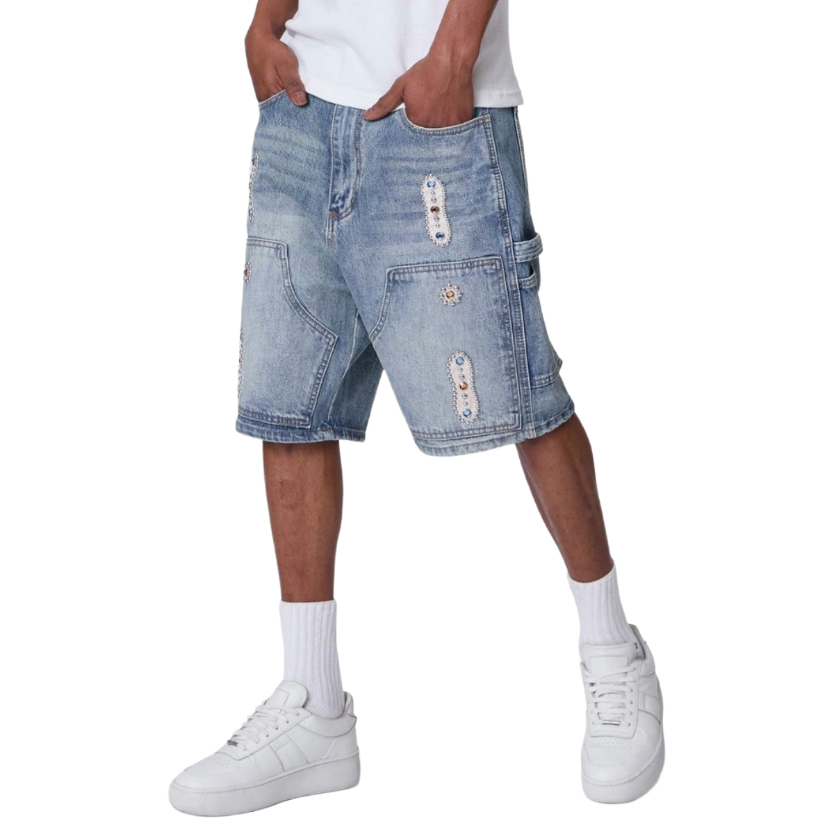MNML 'WESTERN JEWEL' DENIM JORTS