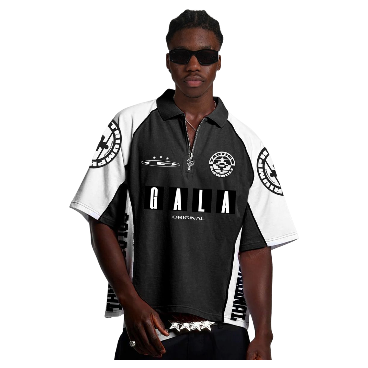 GALA 'TACTICS' QUARTER ZIP POLO (BLK)