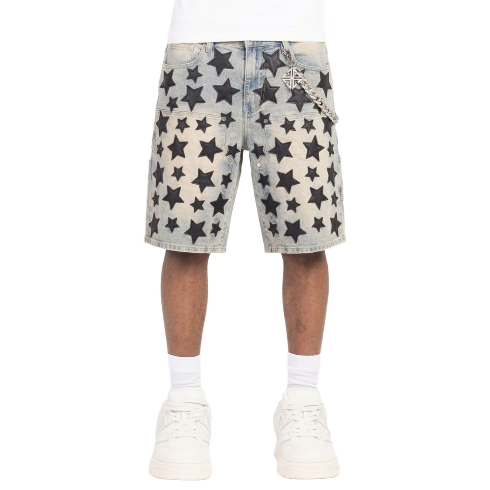 GUAPI 'VINTAGE BLUE STARS' DENIM SHORTS