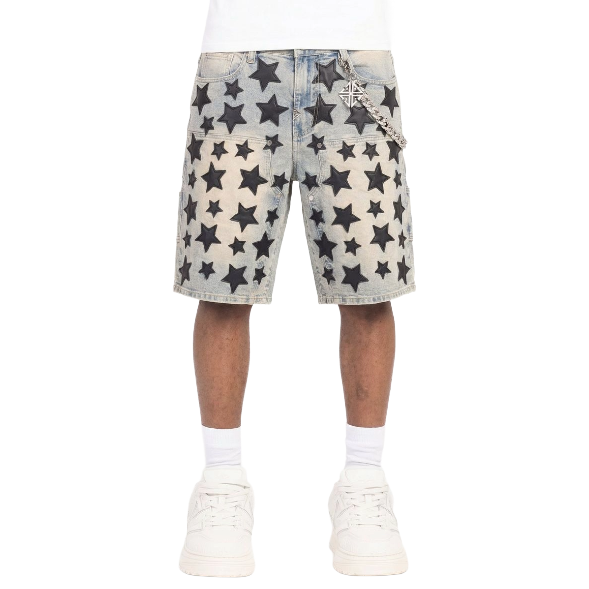 GUAPI 'VINTAGE BLUE STARS' DENIM SHORTS