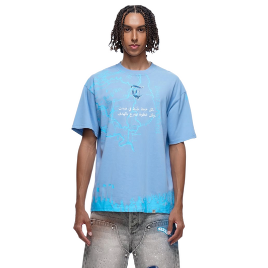 TRNCHS 'STITCHED IN SILENCE' SS TEE (BLUE)