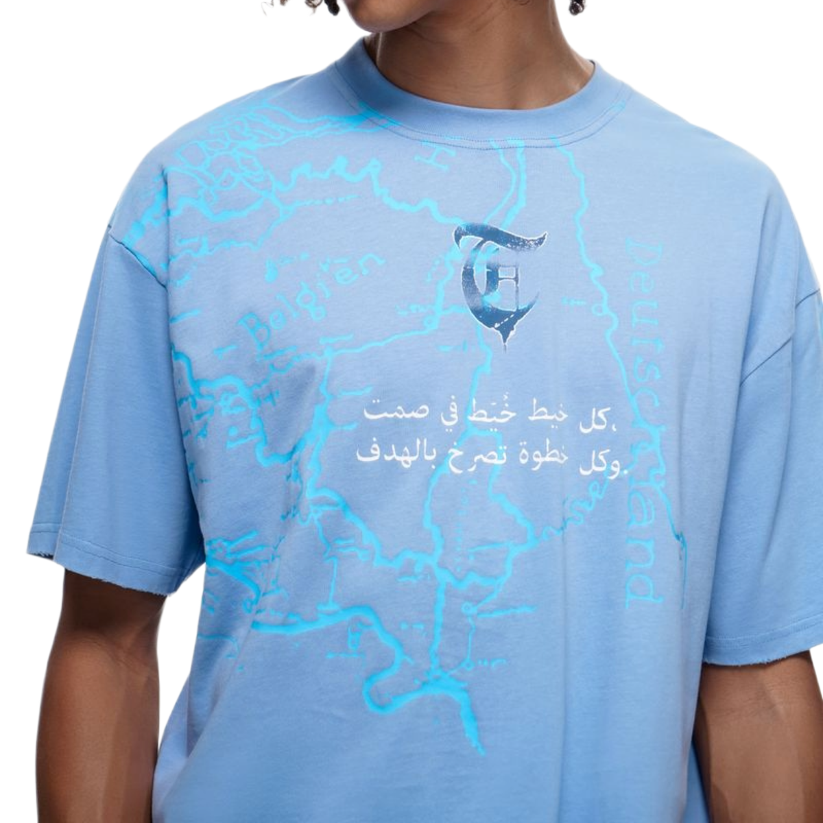 TRNCHS 'STITCHED IN SILENCE' SS TEE (BLUE)