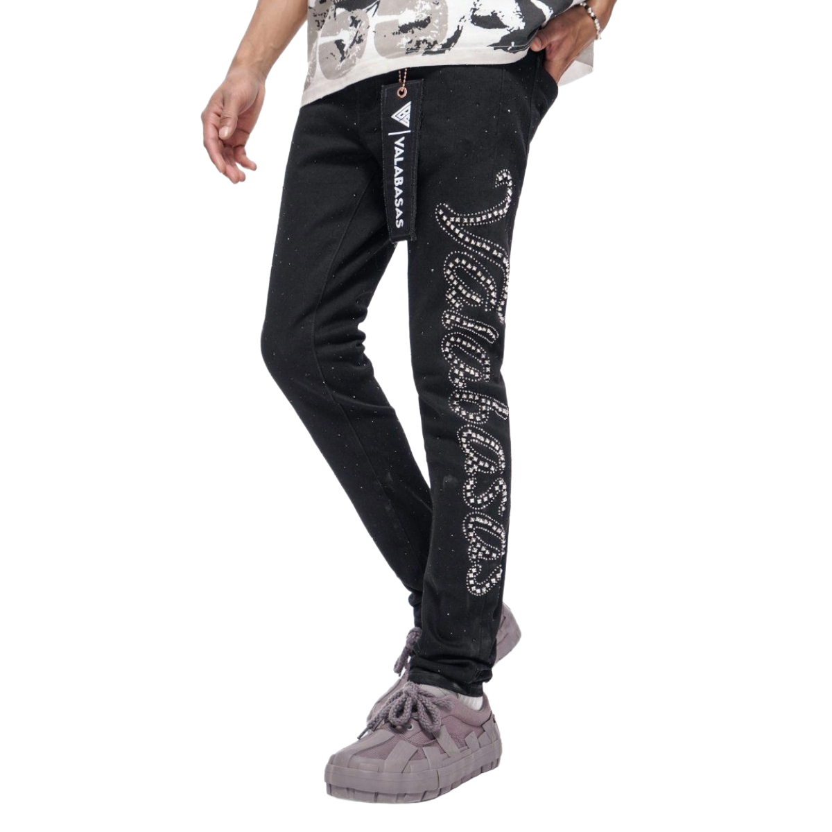 VALABASAS 'LICIUM' SKINNY DENIM (JET BLK)