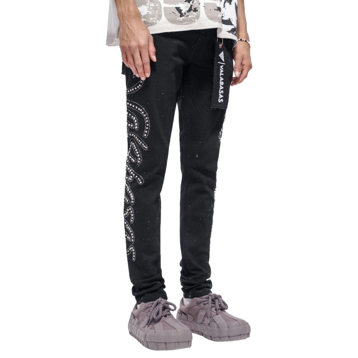 VALABASAS 'LICIUM' SKINNY DENIM (JET BLK)