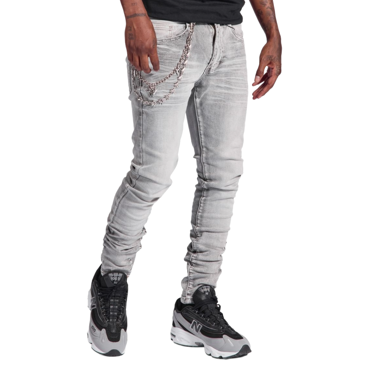 MELEE "SIBERIA" SKINNY JEANS (GRAY WASH)