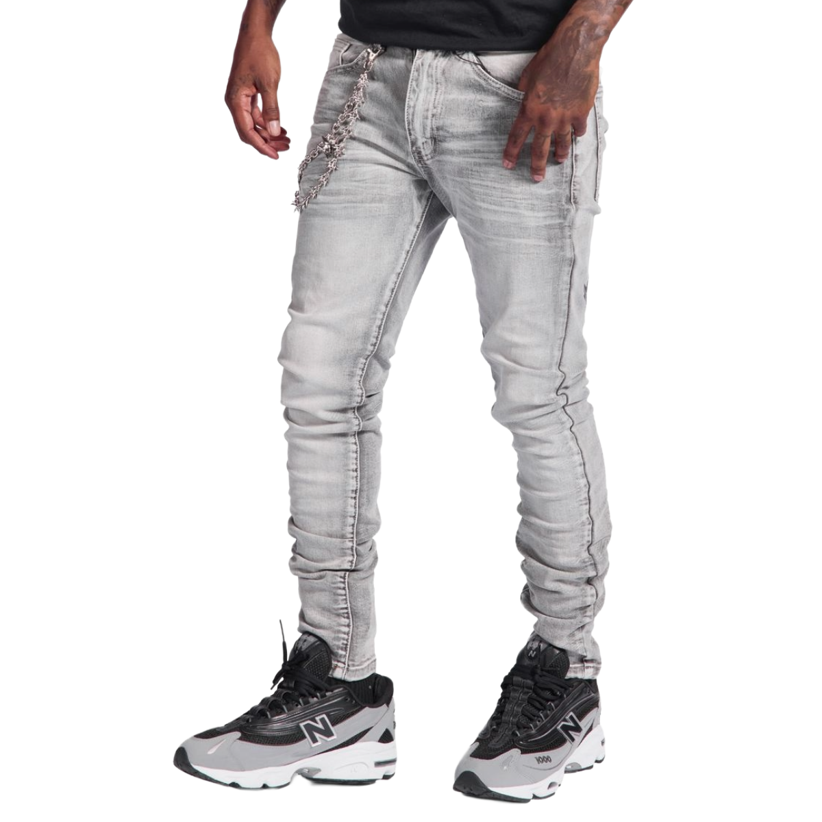 MELEE "SIBERIA" SKINNY JEANS (GRAY WASH)