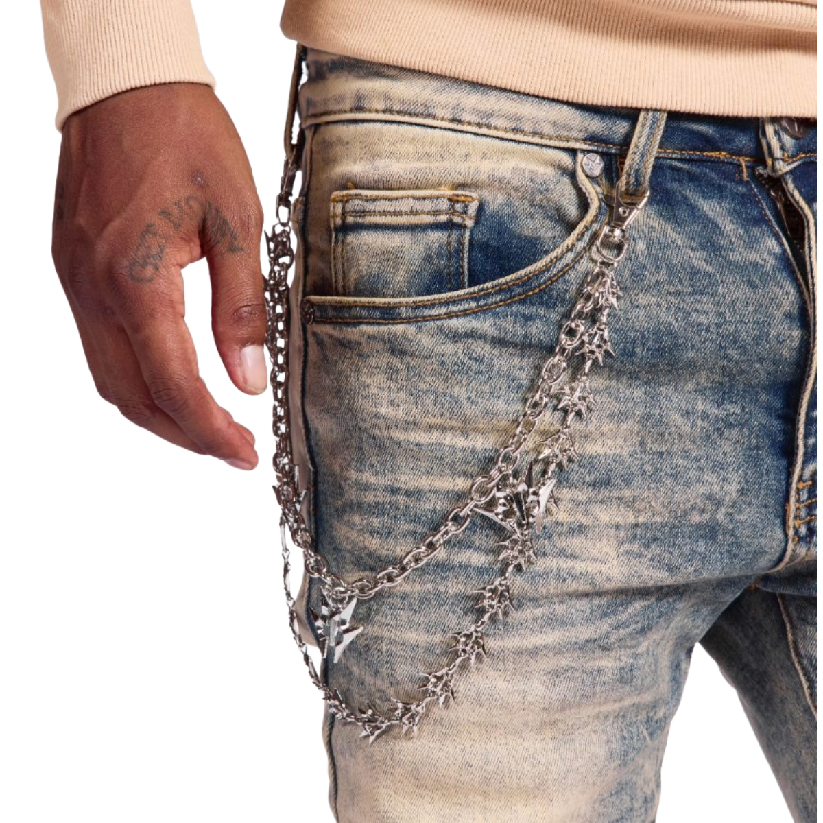 MELEE "COBRA" SKINNY JEANS (CRKD BLUE)