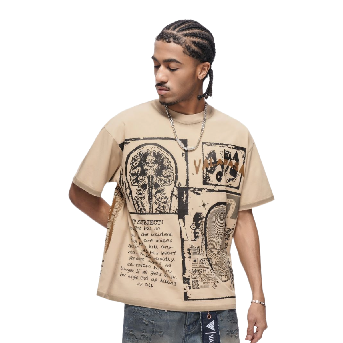 VALABASAS "CYBER" SS TEE (KHAKI)